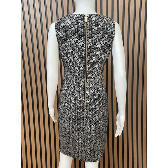 Calvin Klein Scuba Crepe Women's Dress Sheath Knee Length Sleeveless 6 Black - Picture 2 of 7